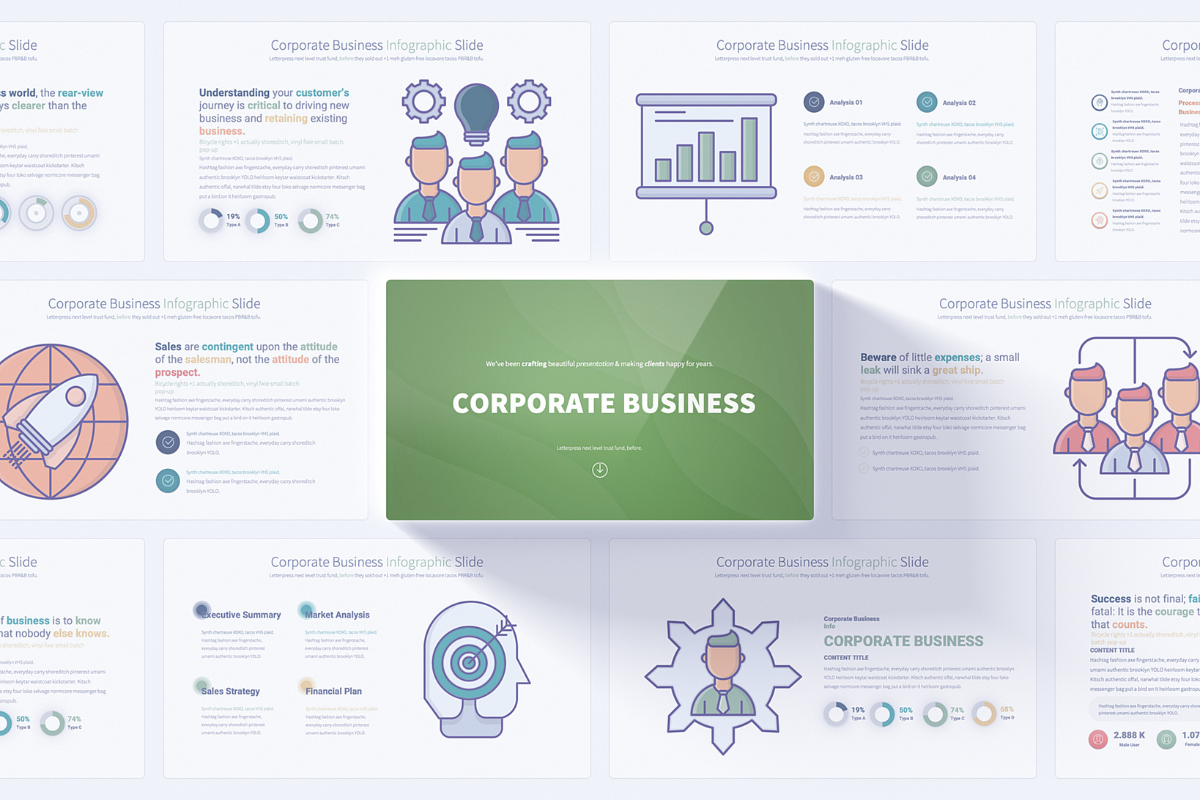 Corporate Business PowerPoint Slides - Strategic Infographics for Professionals